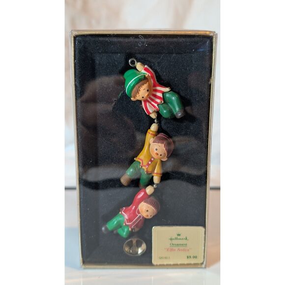 Vintage Hallmark Elfin Antics Christmas Ornament 80's with box - Picture 1 of 4